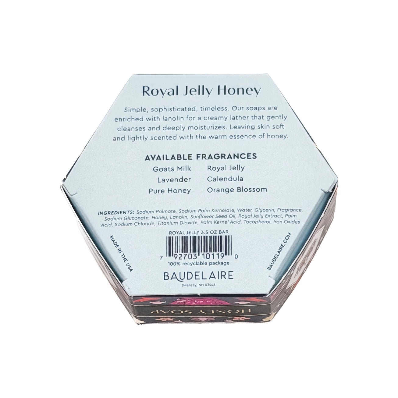 Baudelaire Royal Jelly Honey Soap, 3.5oz