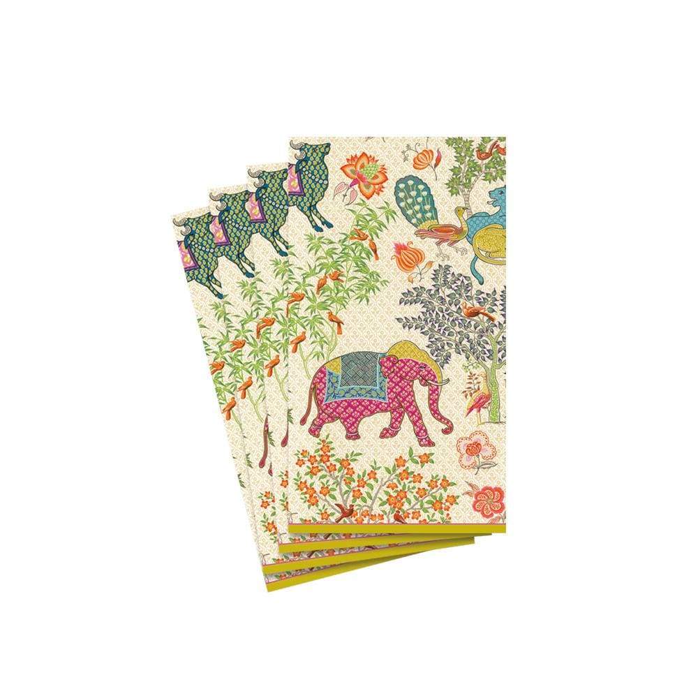 Caspari Le Jardin de Mysore Guest Towel Napkins, Set of 15