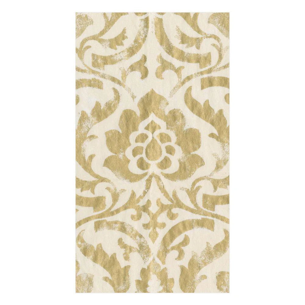 Caspari Baroque Ivory Guest Towel Napkins, Set of 15