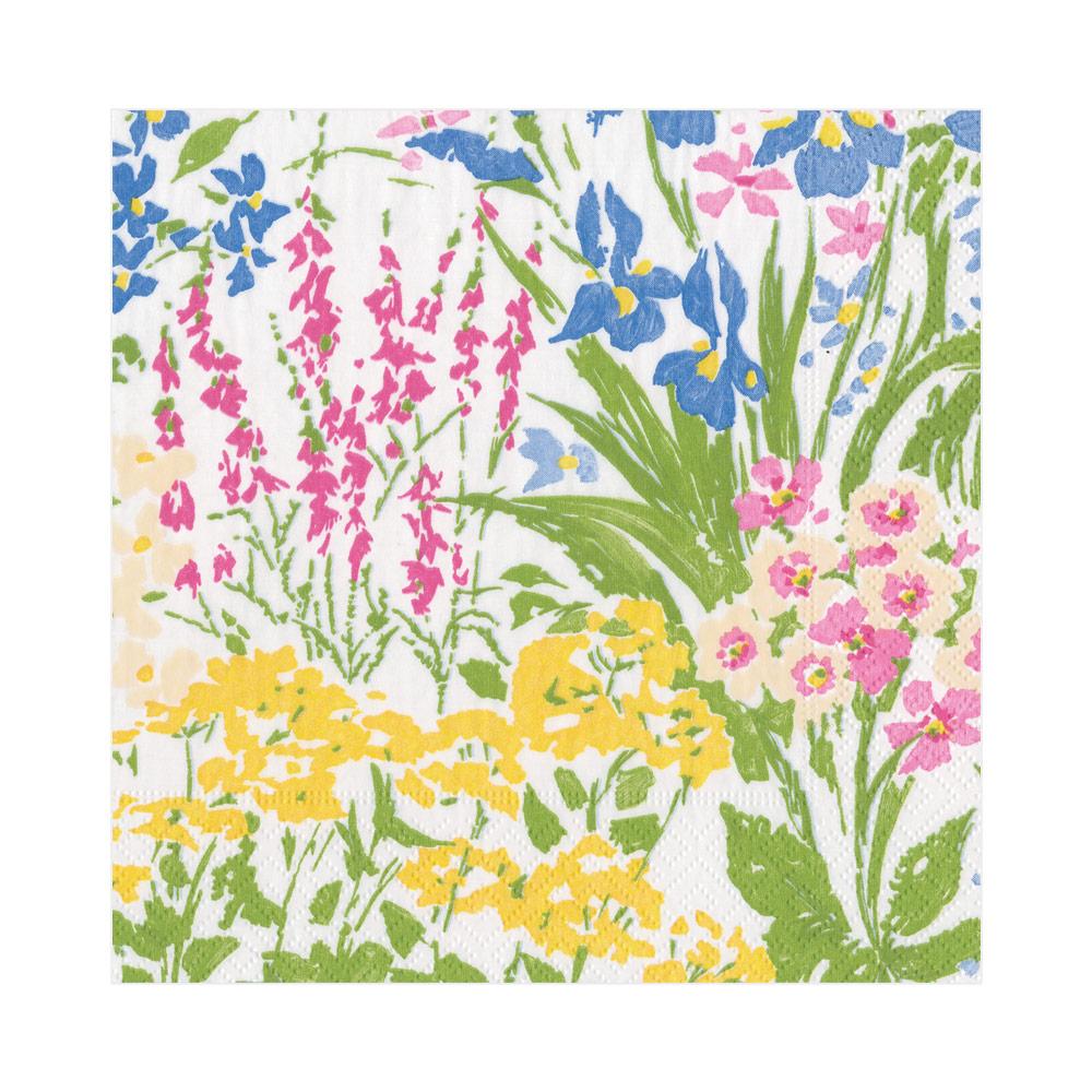 Caspari Meadow Flowers Cocktail Napkins, Set of 20