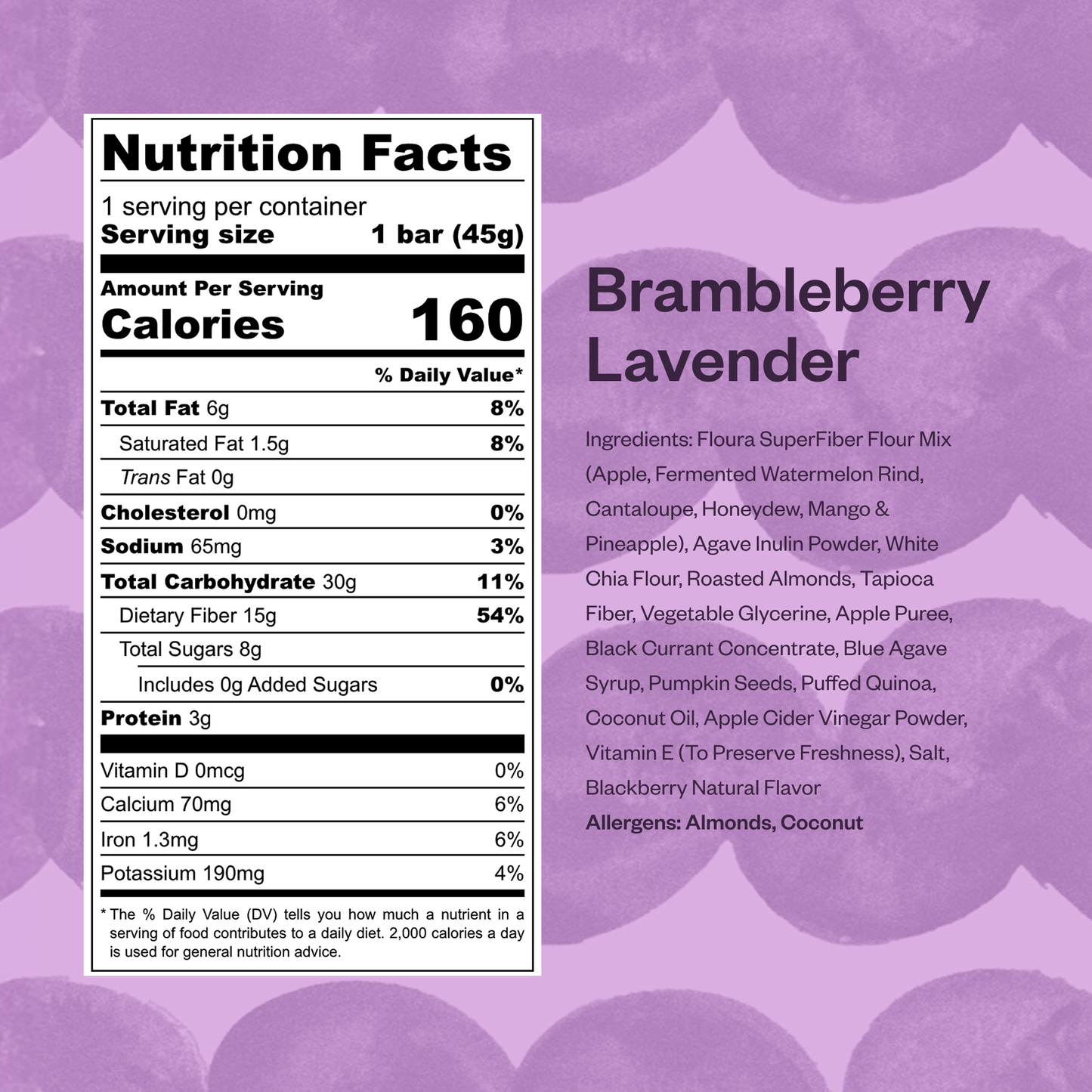 Floura & Co Brambleberry Lavender Fiber Snack Bar