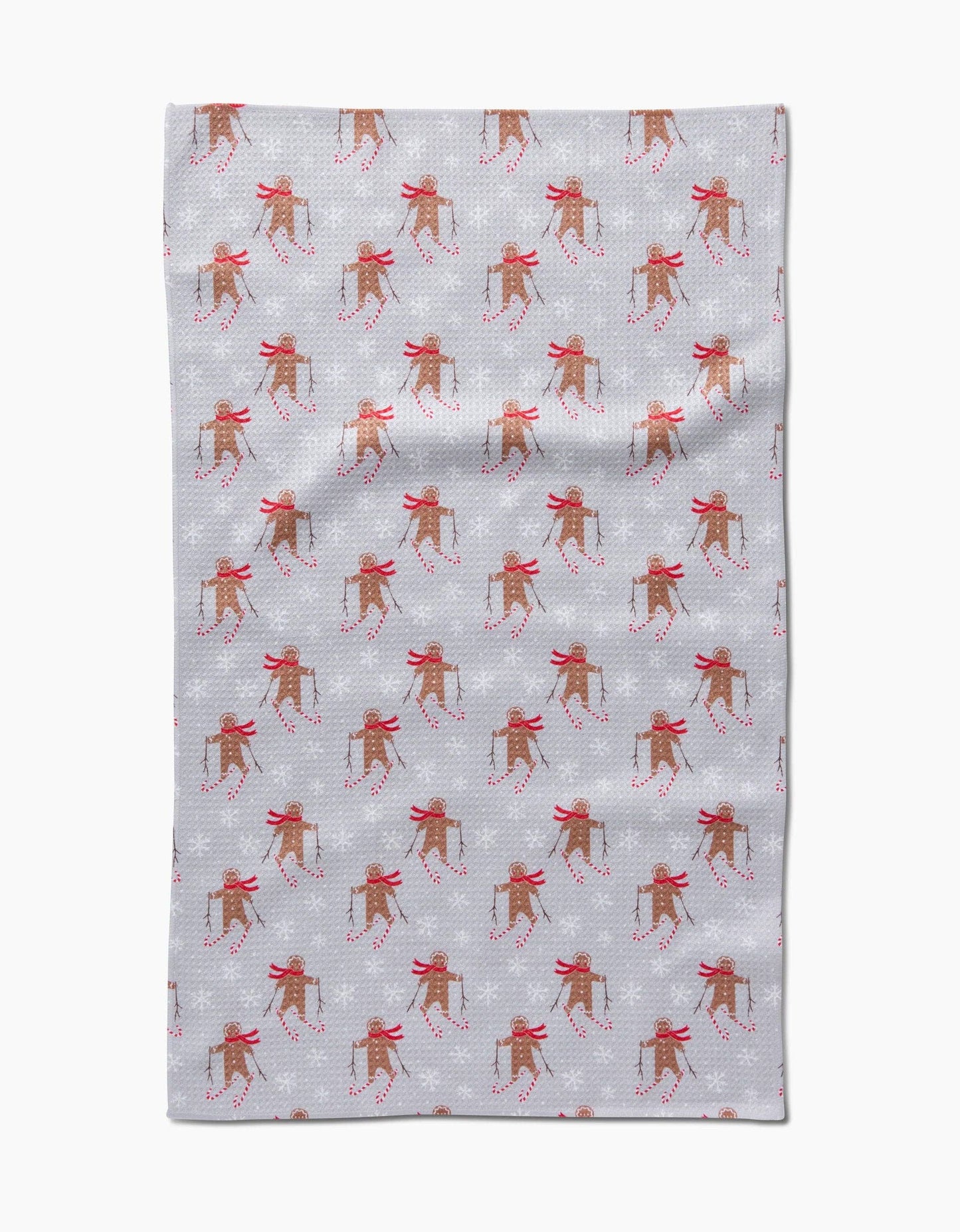 Geometry - Gingerbread Skiers Tea Towel