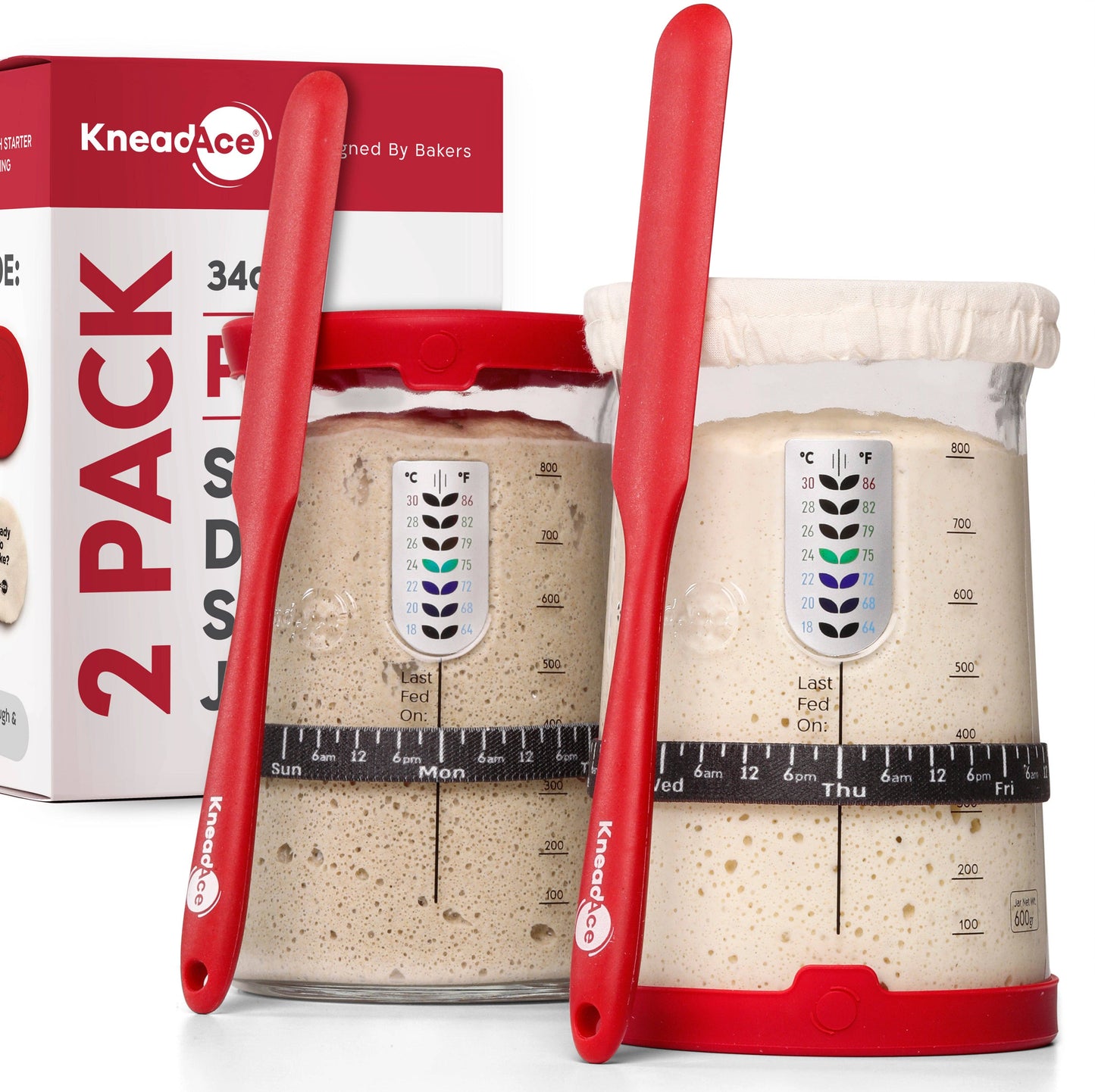 KneadAce® PRO 34 Oz Sourdough Starter Jar