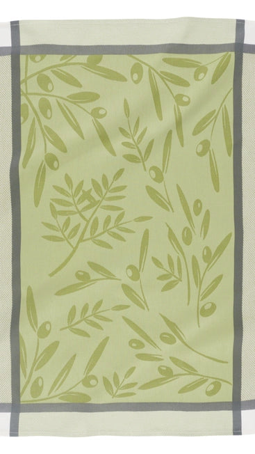 KAF Home Cotton Porto Jacquard Kitchen Towel, Olives