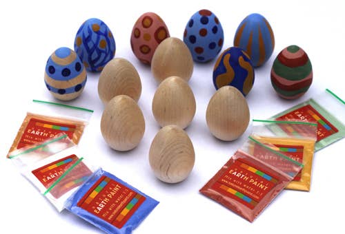 Natural Earth Paint Wooden Eggs Craft Kit