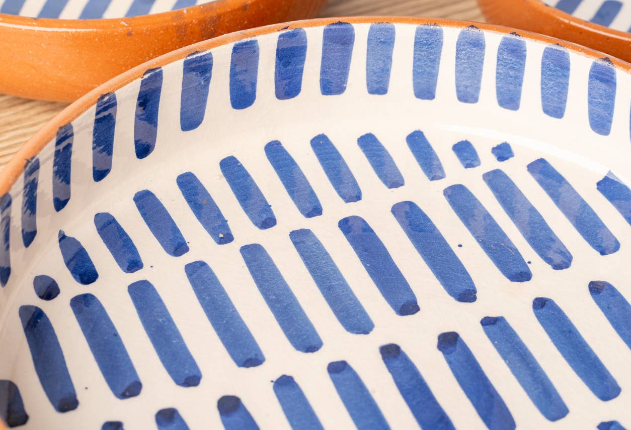 Moroccan Blue Stripe Dishes