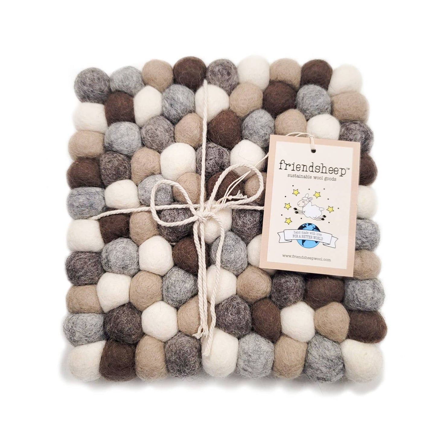 Friendsheep - Earth Tones Eco Coasters and Trivets