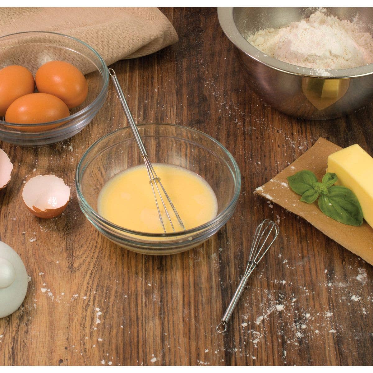 HIC - Harold Import Co. - Mini Whisk Set for Mixing and Blending, Set of 2