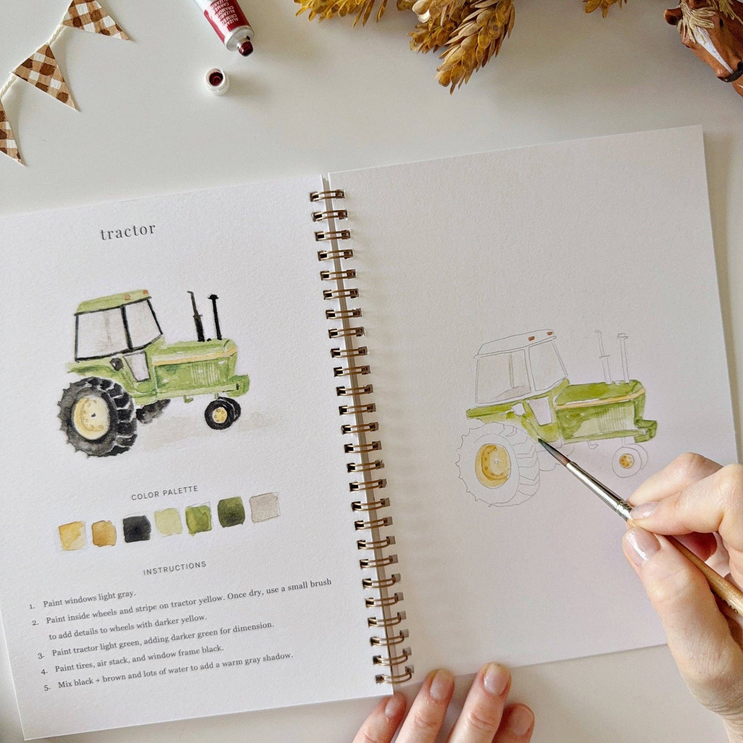 emily lex studio Farm Watercolor Workbook
