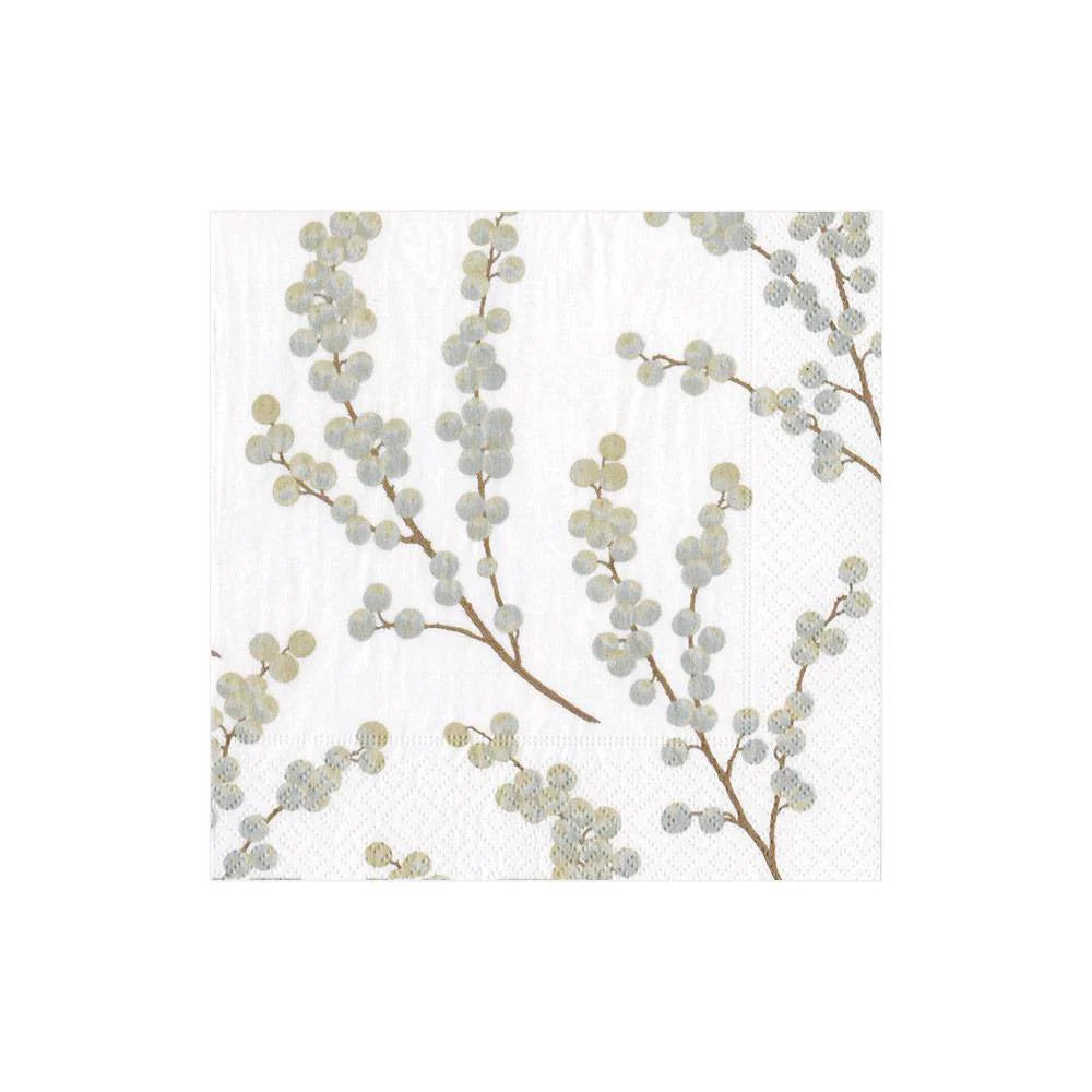 Caspari Berry Branches Cocktail Napkins, Set of 20