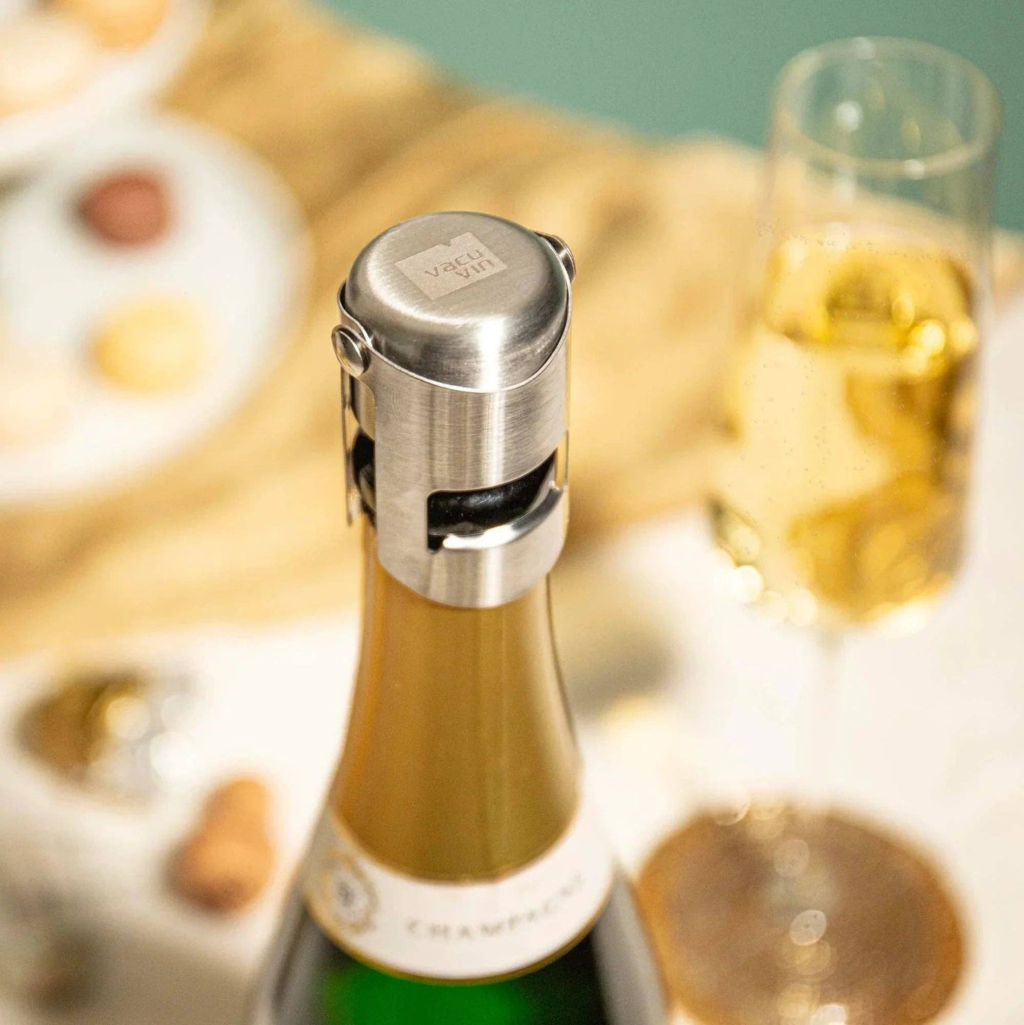 Vacu Vin Champagne Stopper, Stainless Steel