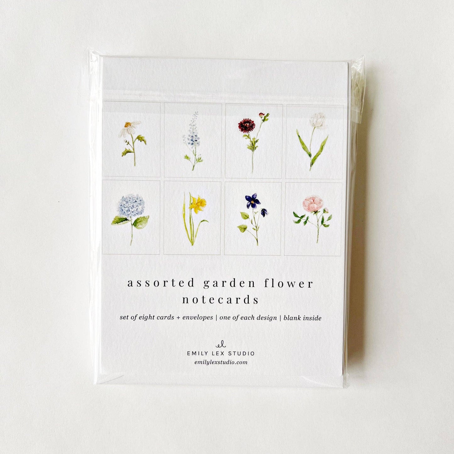 emily lex studio Assorted Garden Flowers Notecard Set