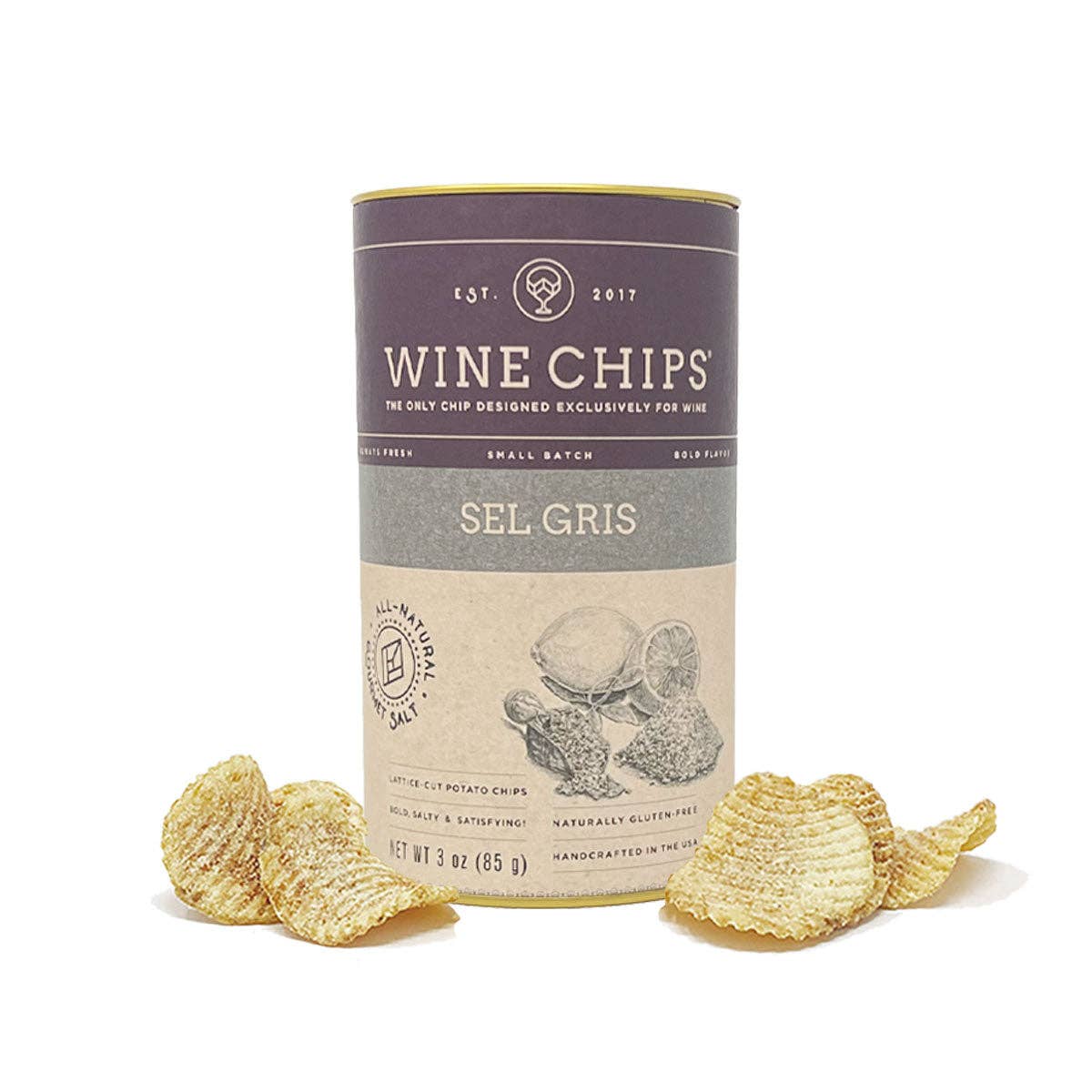 Wine Chips Sel Gris, 3 oz