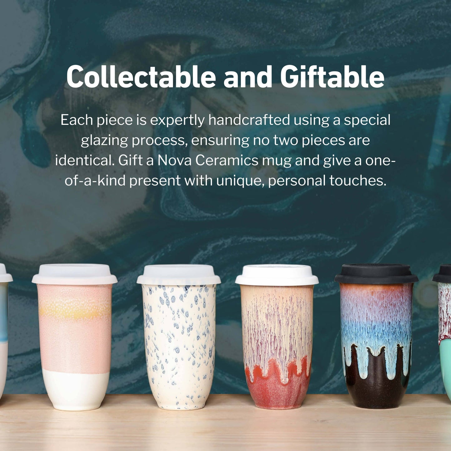 Nova Ceramics Lagoon Ceramic Travel Cup, 16oz