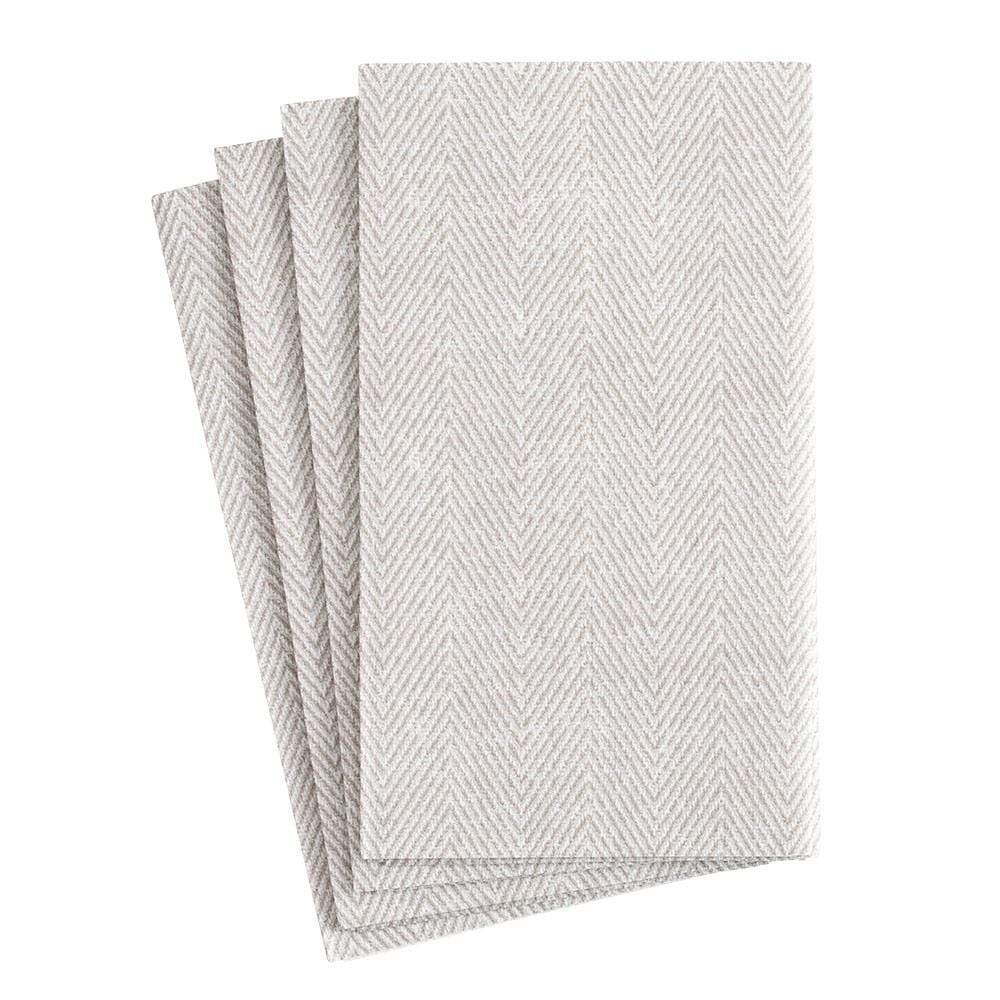 Caspari Jute Flax Guest Towel Napkins, Set of 12