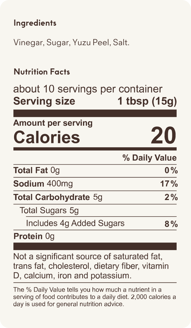 Cabi Sweet Yuzu Vinegar, 5 oz