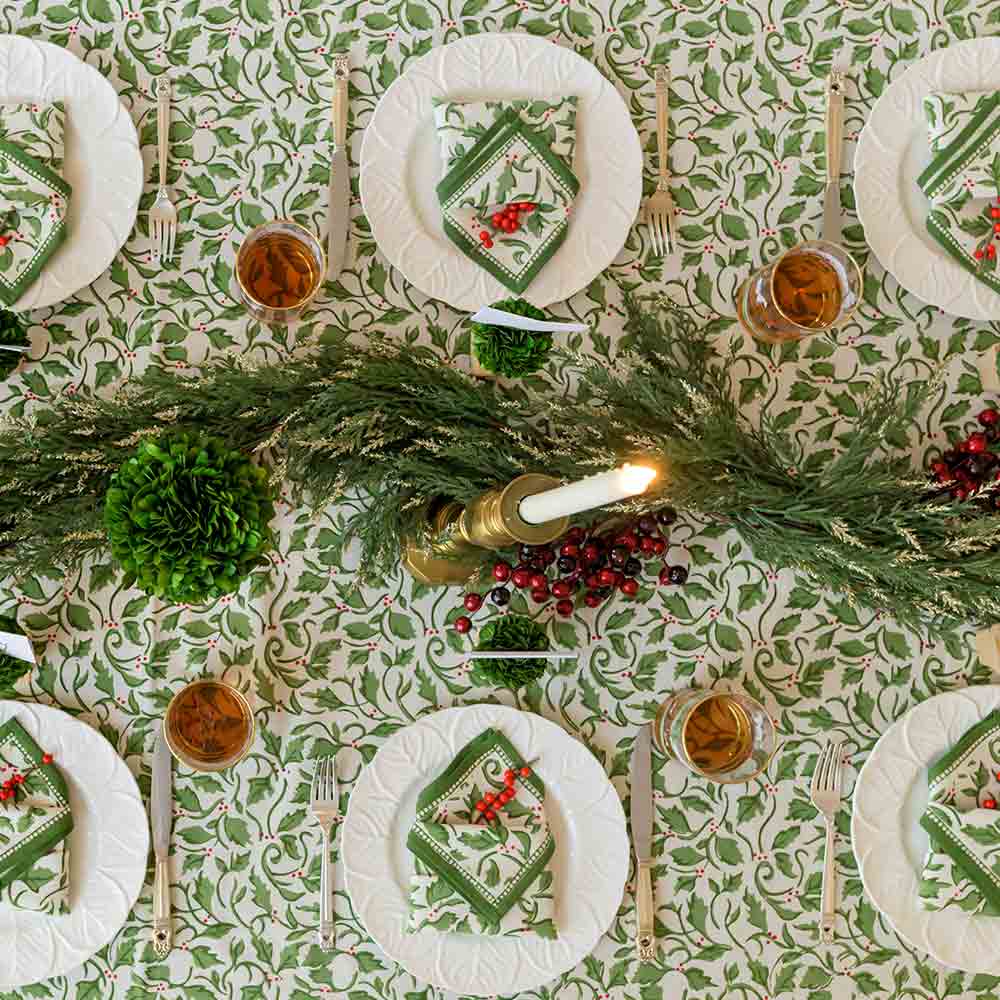 Pomegranate Holly Berrry Tablecloth