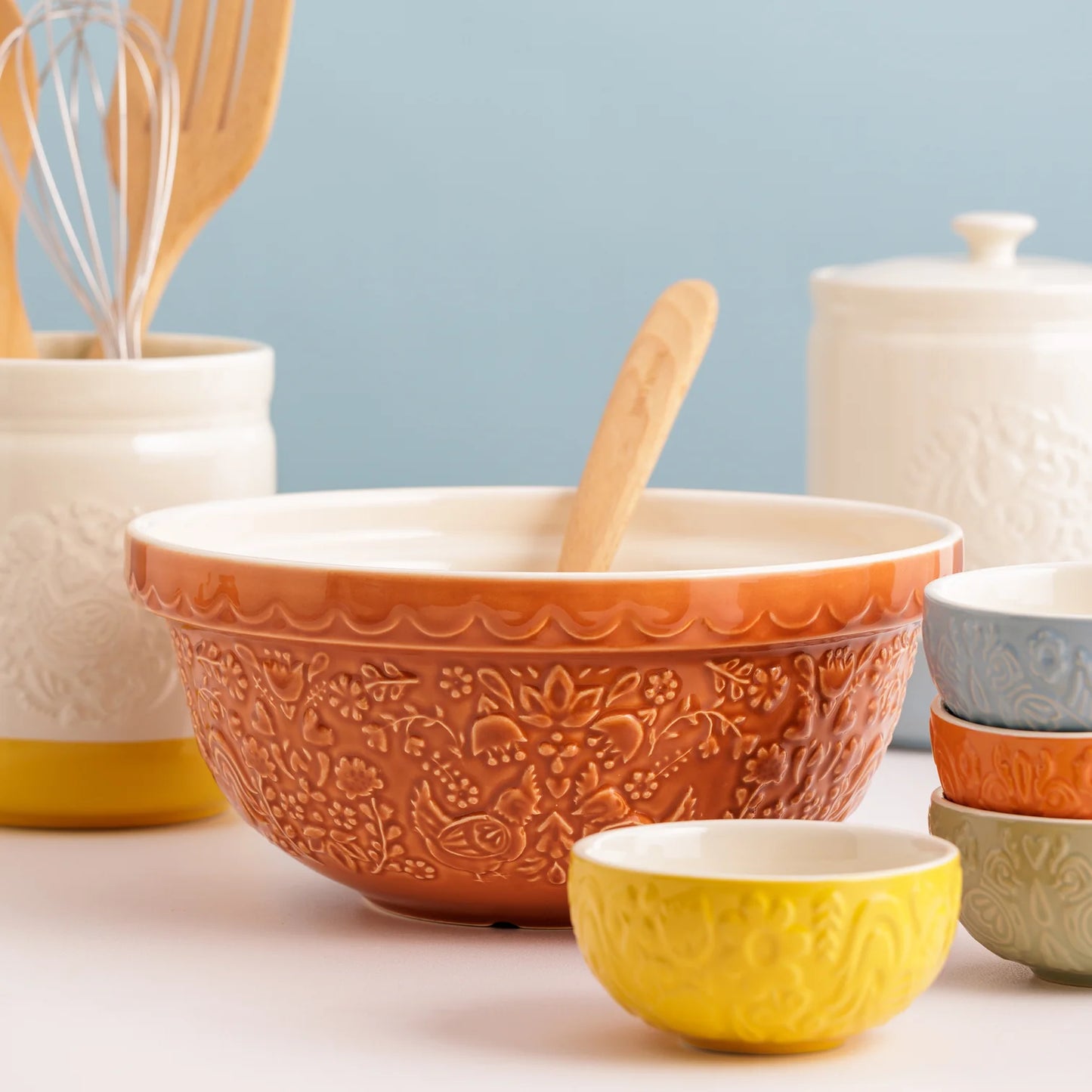 Mason Cash Home To Roost S24 Orange Mixing Bowl, 9.25”