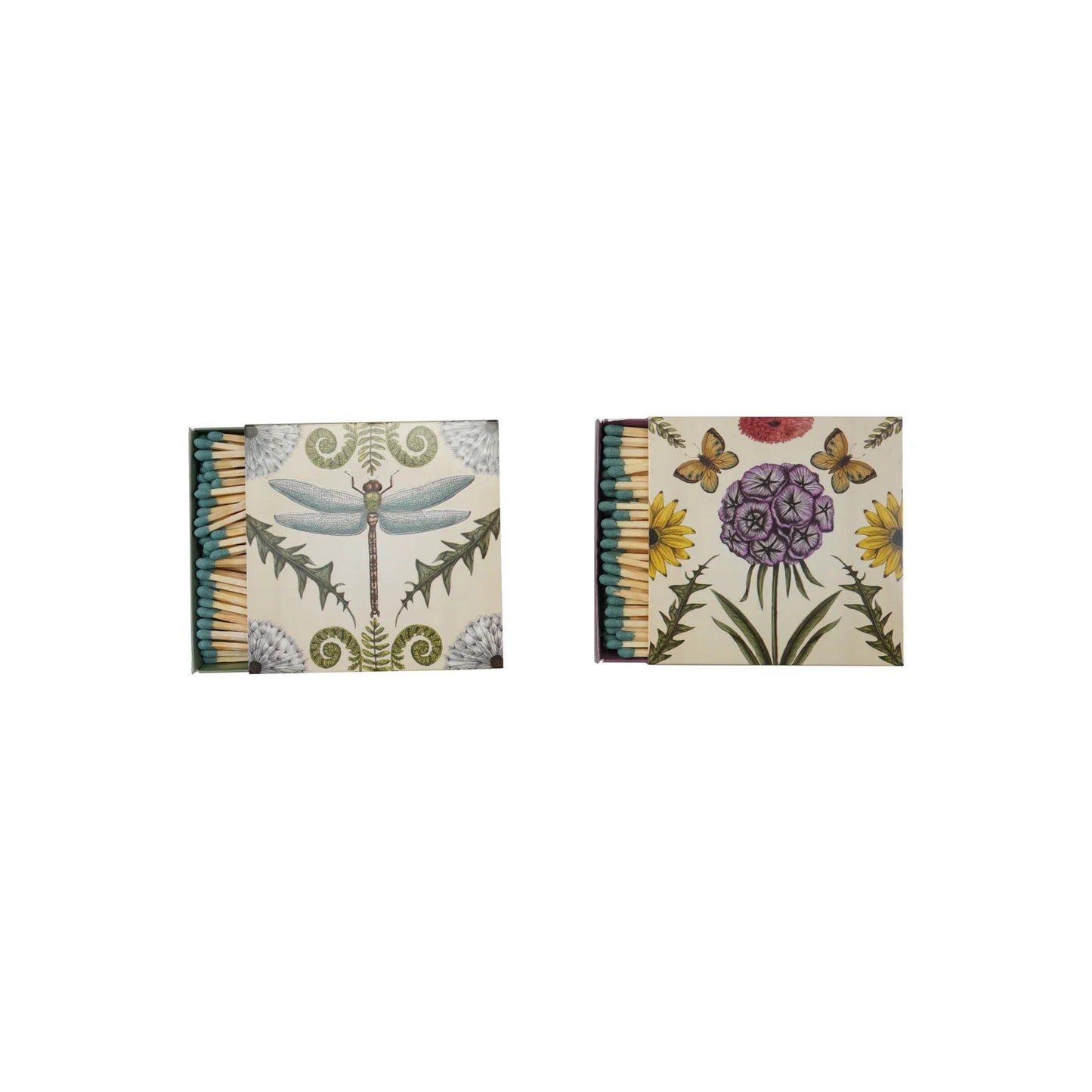 Safety Matches in Matchbox with Insect Botanicals, Assorted Styles