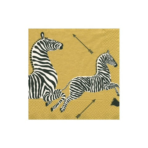 Caspari Zebras Cocktail Napkins, Set of 20