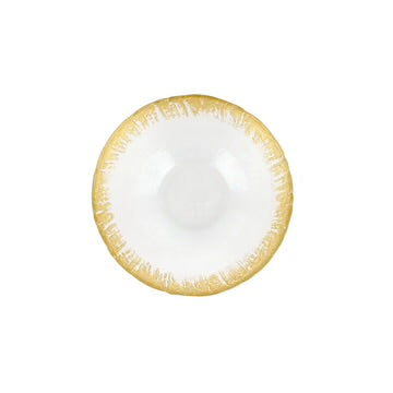 Vietri Rufolo Glass Gold Brushstroke Small Bowl