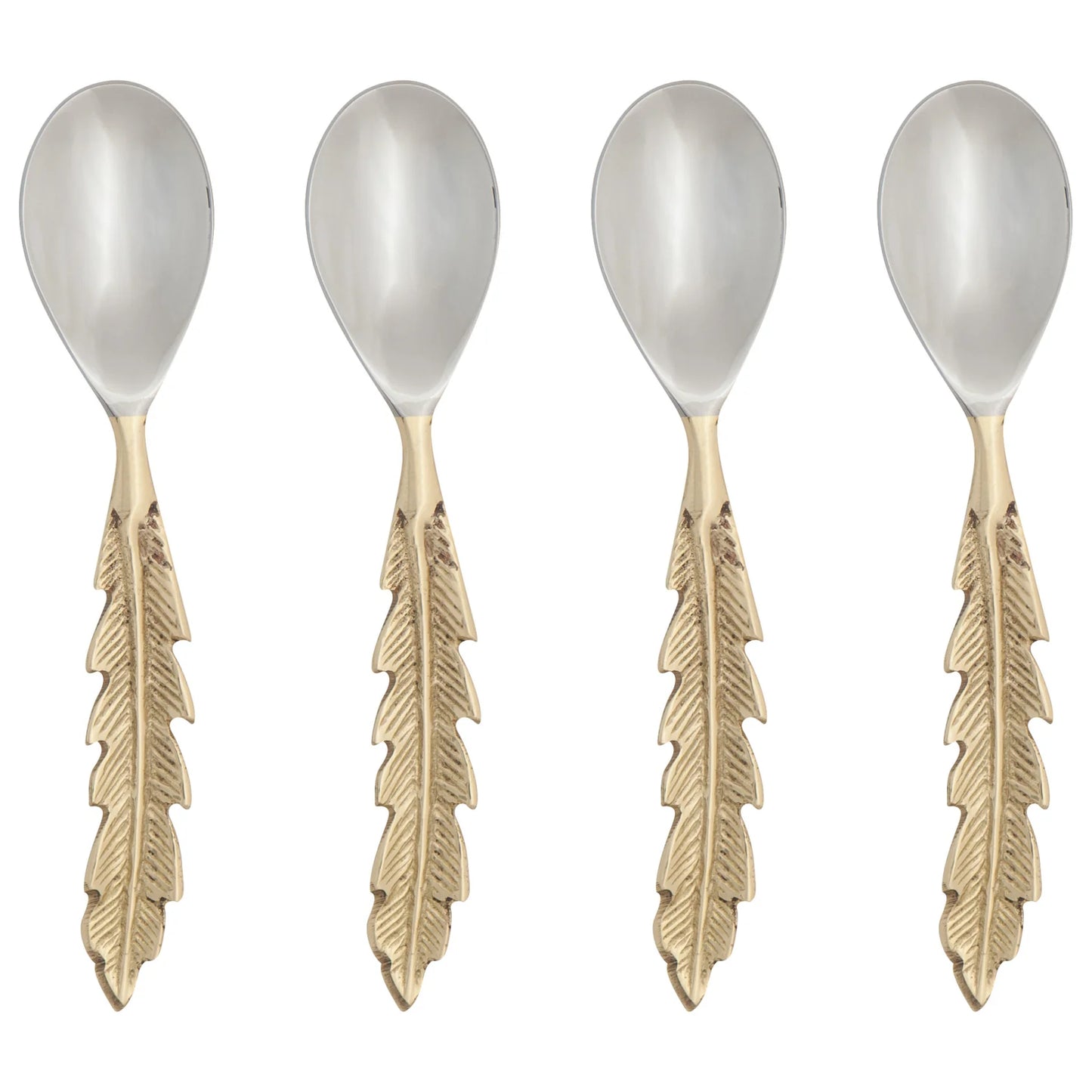 Gold Plume Spoons, Set of 4