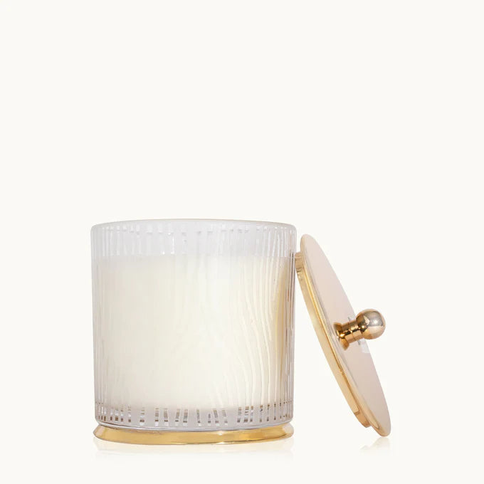 Thymes Frasier Fir Large Wood Grain Candle, 13.5oz
