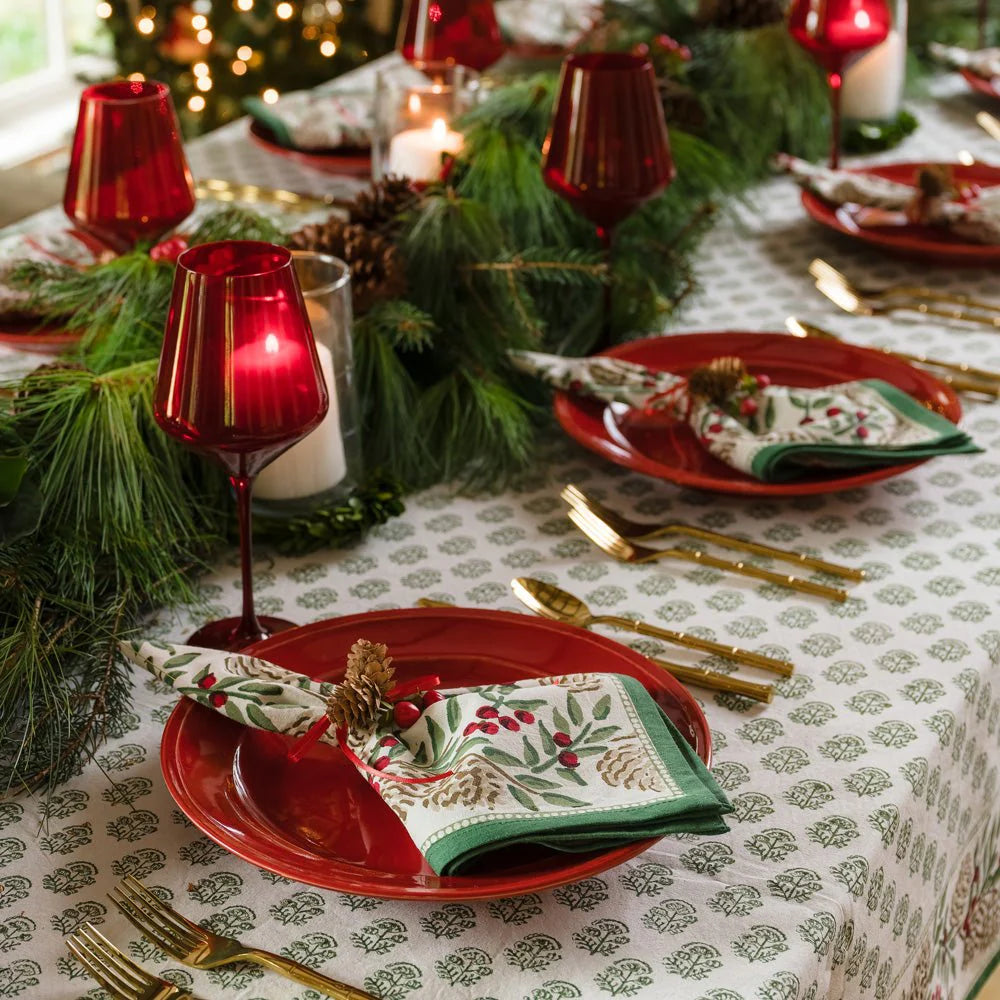 Pomegranate Christmas Garland Napkins, Set of 4