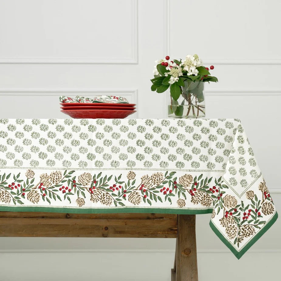 Pomegranate Christmas Garland Tablecloth