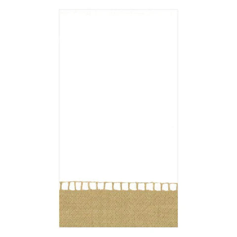 Caspari Linen Border Guest Towel Napkins, Set of 15
