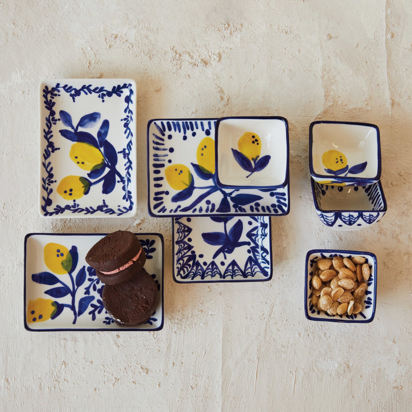 Stoneware Dish with Lemons, 4 Styles