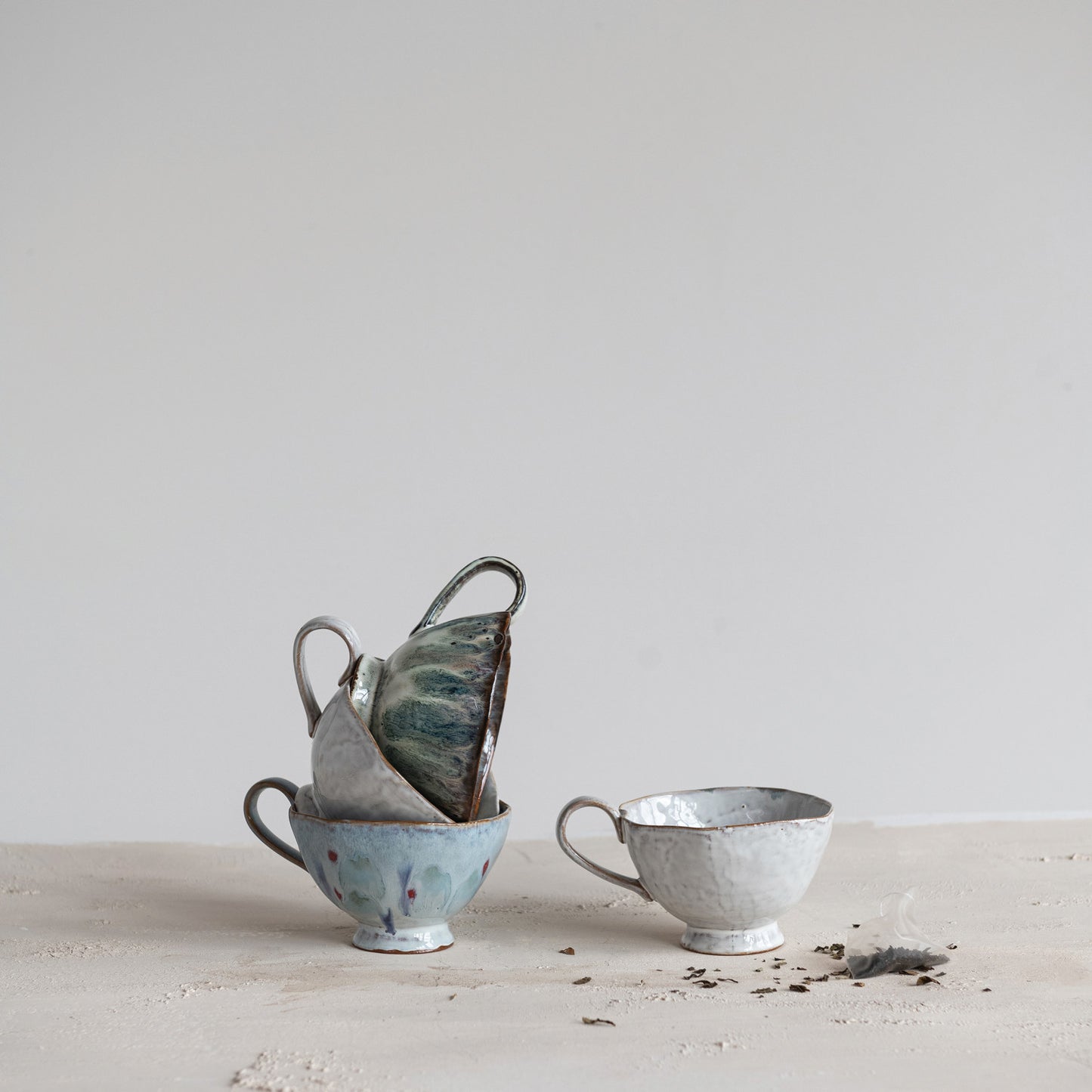 Stoneware Footed Mug, Assorted Colors