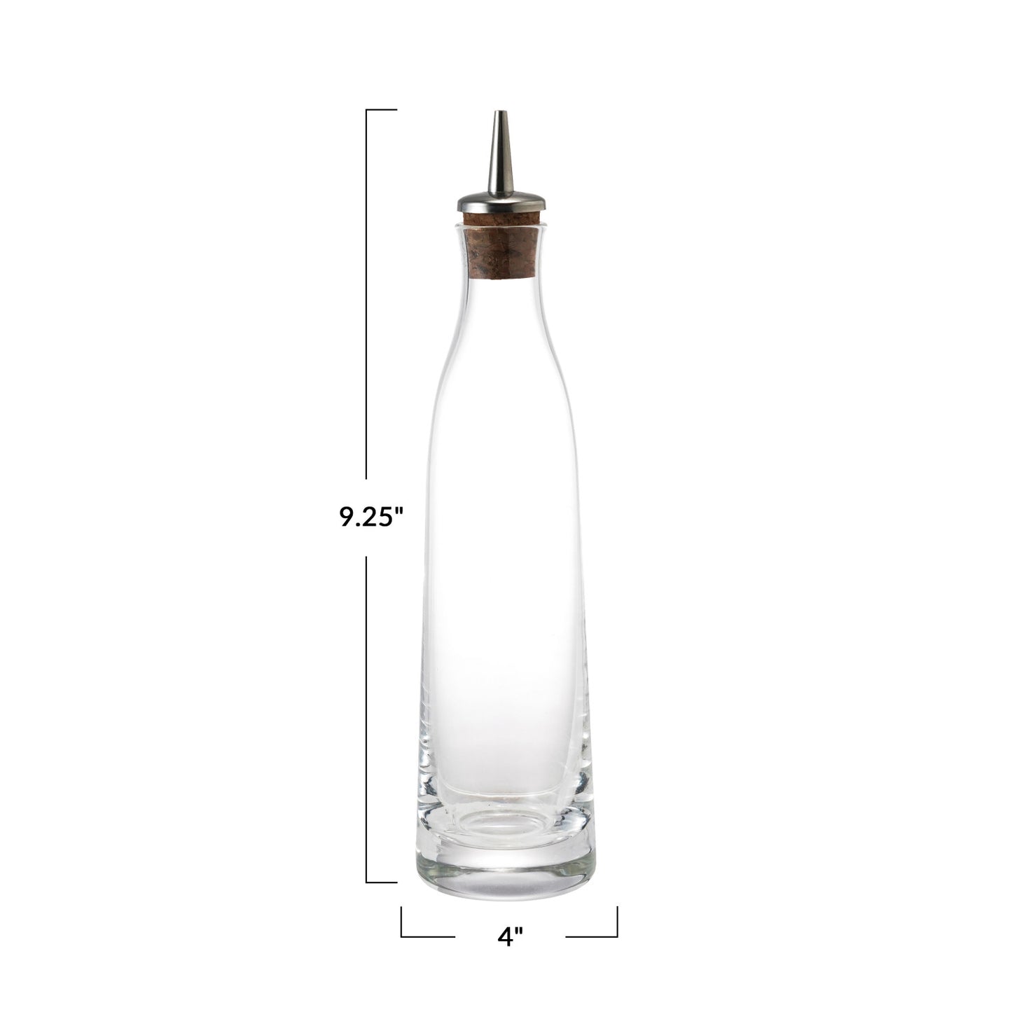 Glass Cruet with Stainless Steel & Cork Spout, 8oz