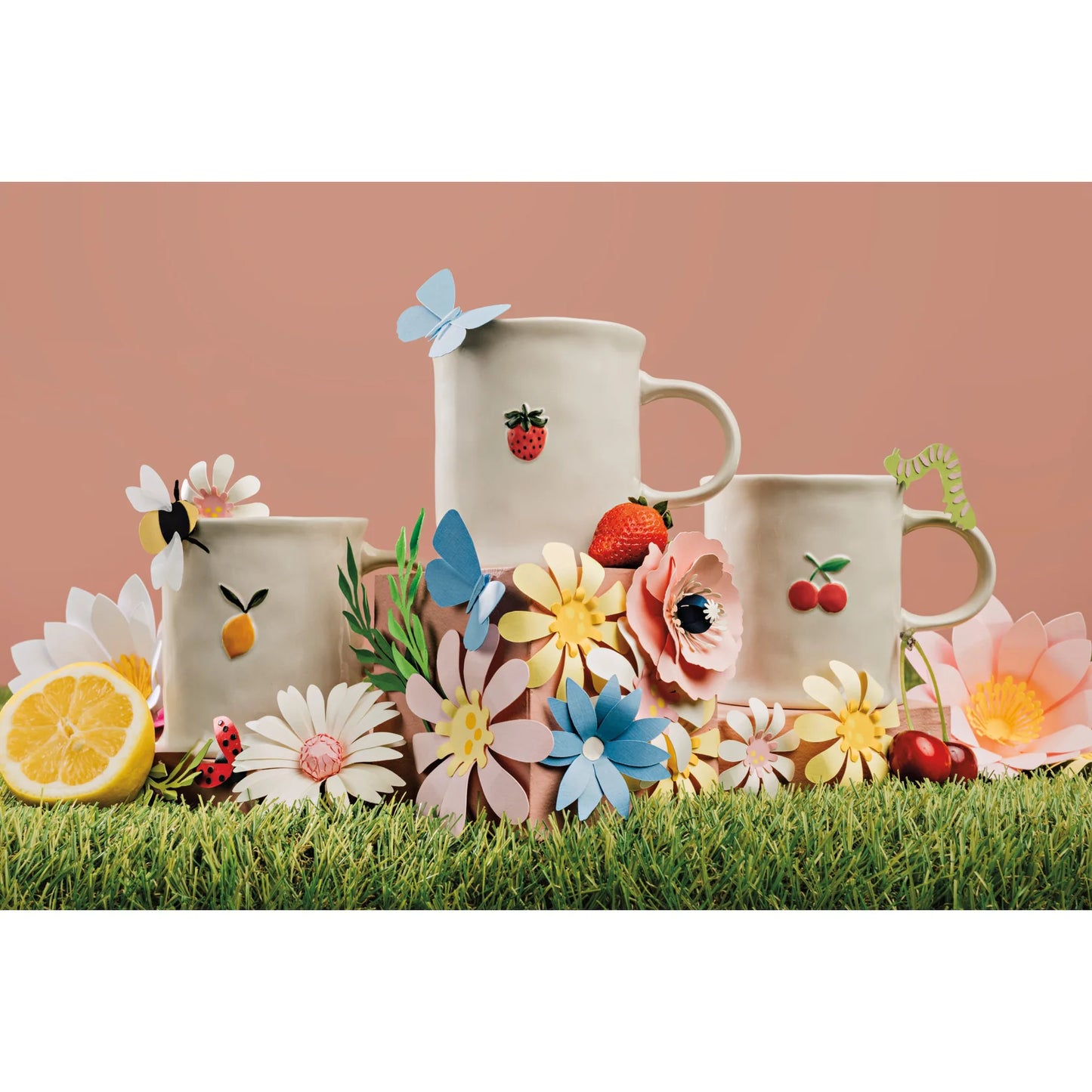 Petite Motif Embossed Mug, 16oz