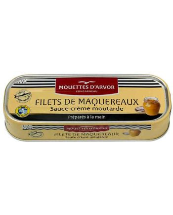 Les Mouettes d'Arvor Mackerel in Mustard & Crème Fraiche, 169g