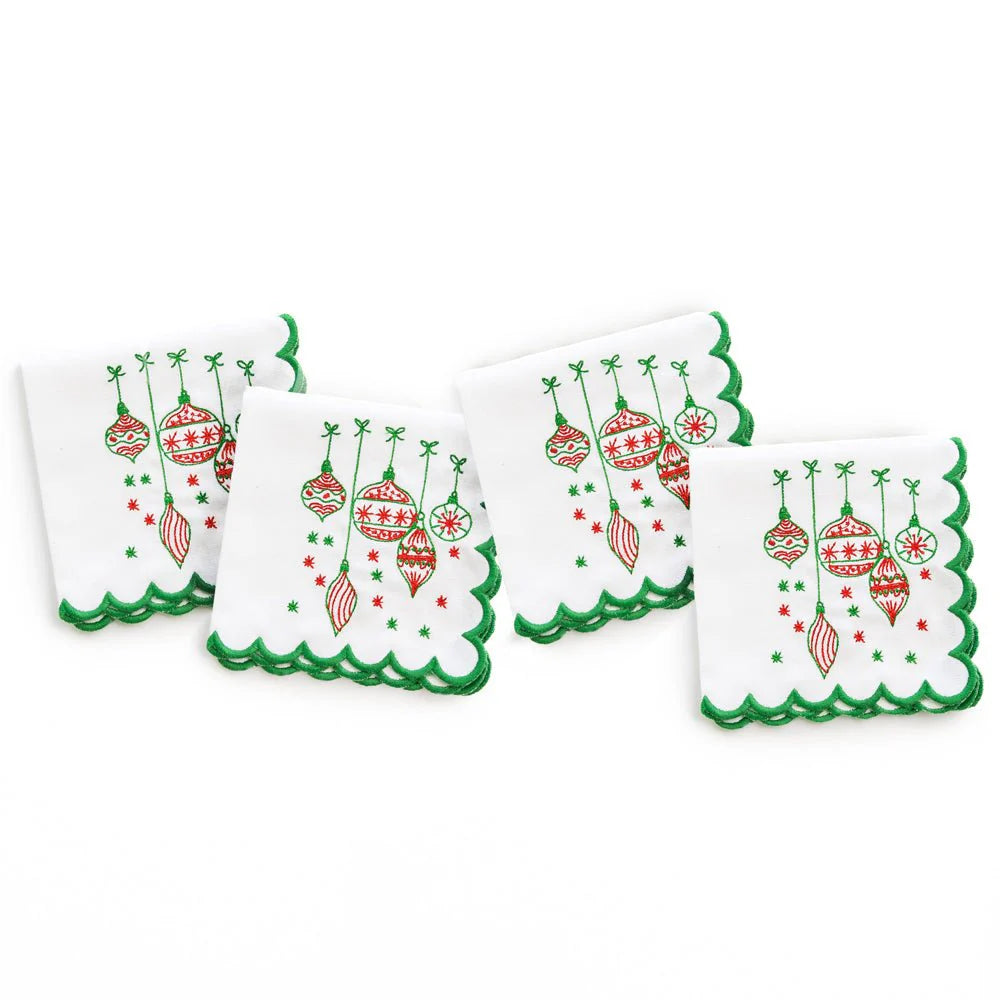 Pomegranate Vintage Ornament Cocktail Napkins, Set of 4