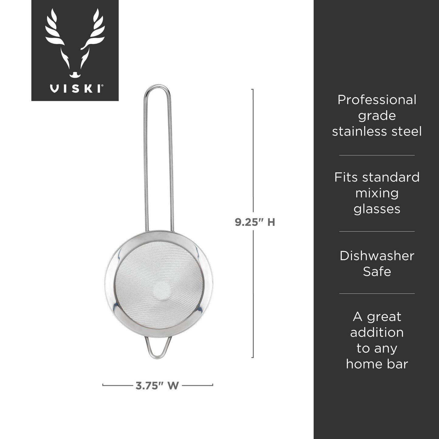 Harrison Stainless Steel Fine Mesh Cone Cocktail Strainer