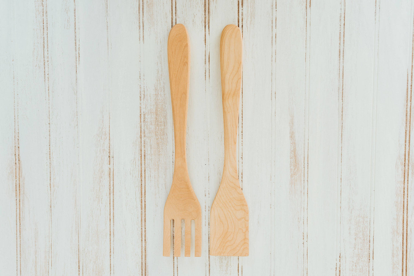Sugar Maple Salad Servers/Oil Finish, 14”