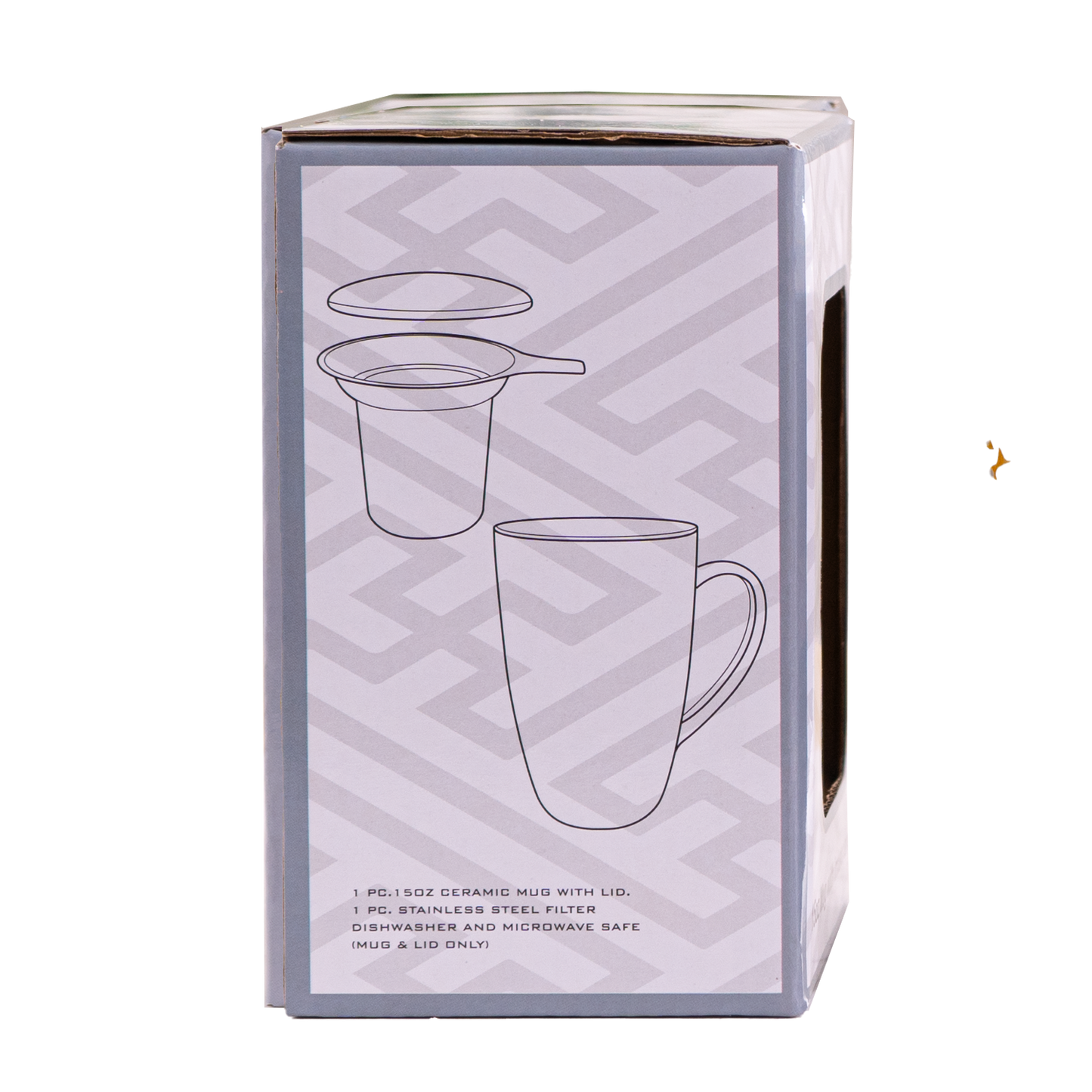 Yellow Flower Tea Mug with Lid and Infuser, 15oz
