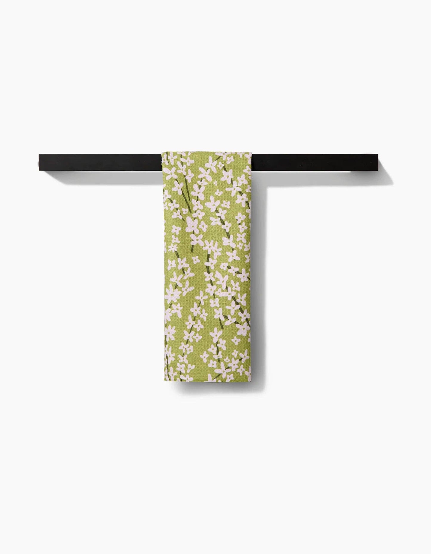 Geometry - Spring Green Forsythia Tea Towel