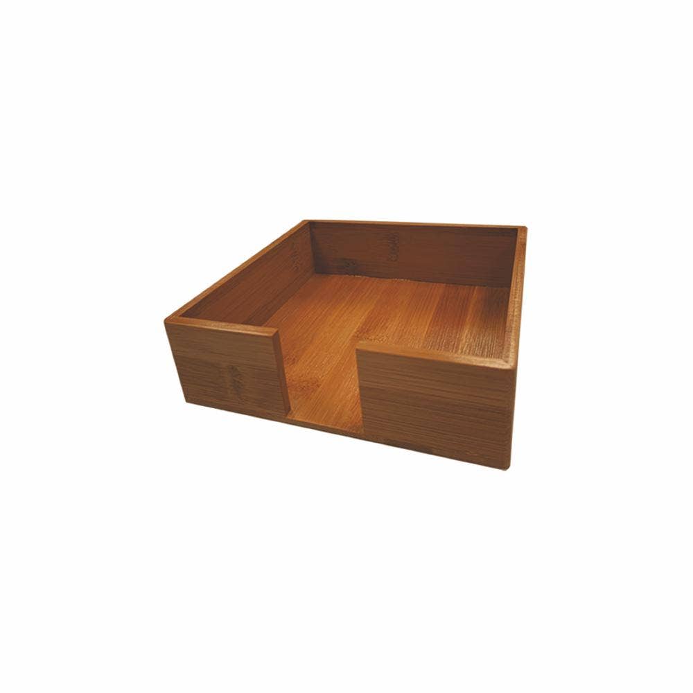 Beverage Napkin Caddy, Chestnut Bamboo