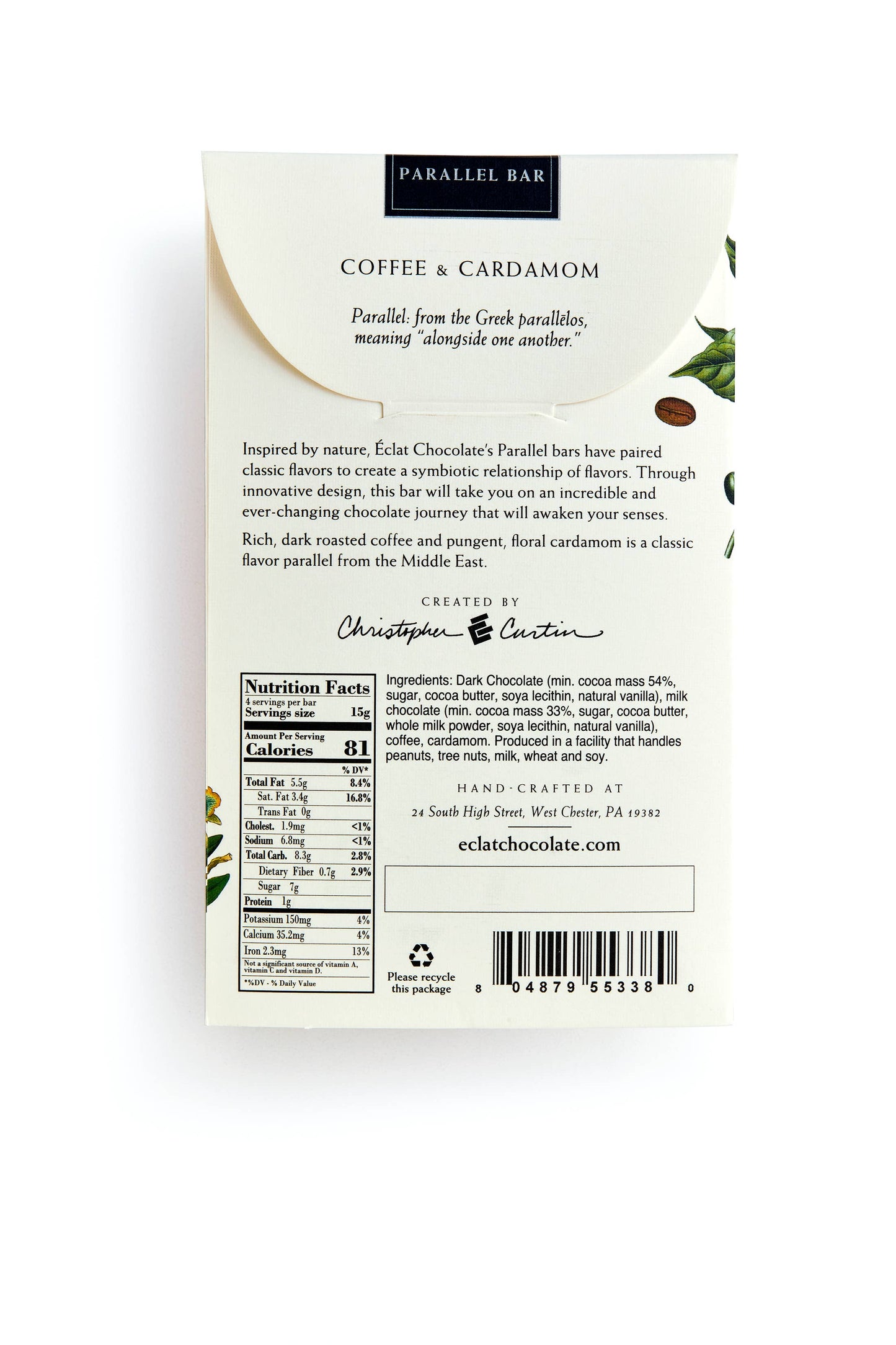 Éclat Chocolate Coffee & Cardamom Parallel Chocolate Bar