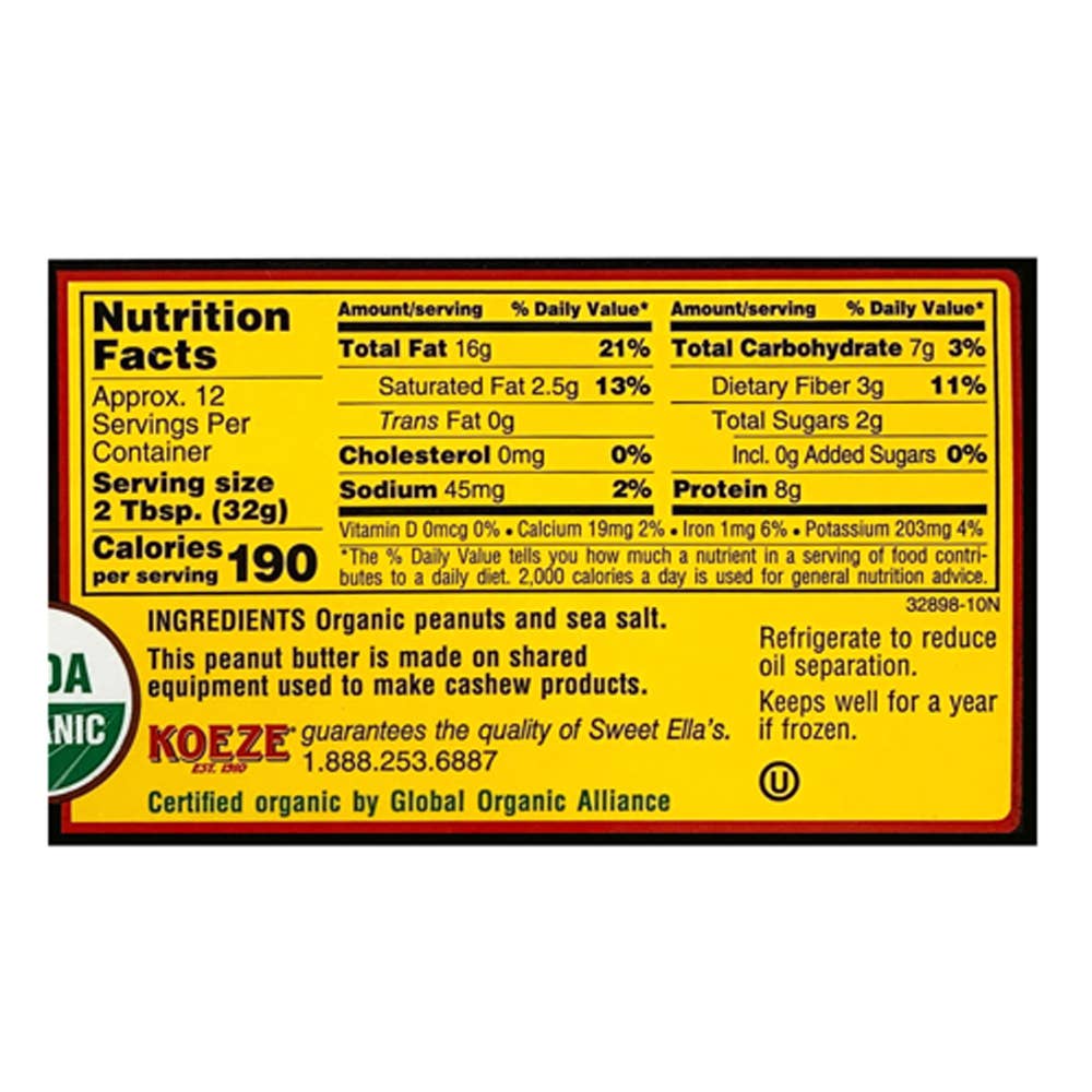 Koeze - Sweet Ella's Organic Smooth Peanut Butter