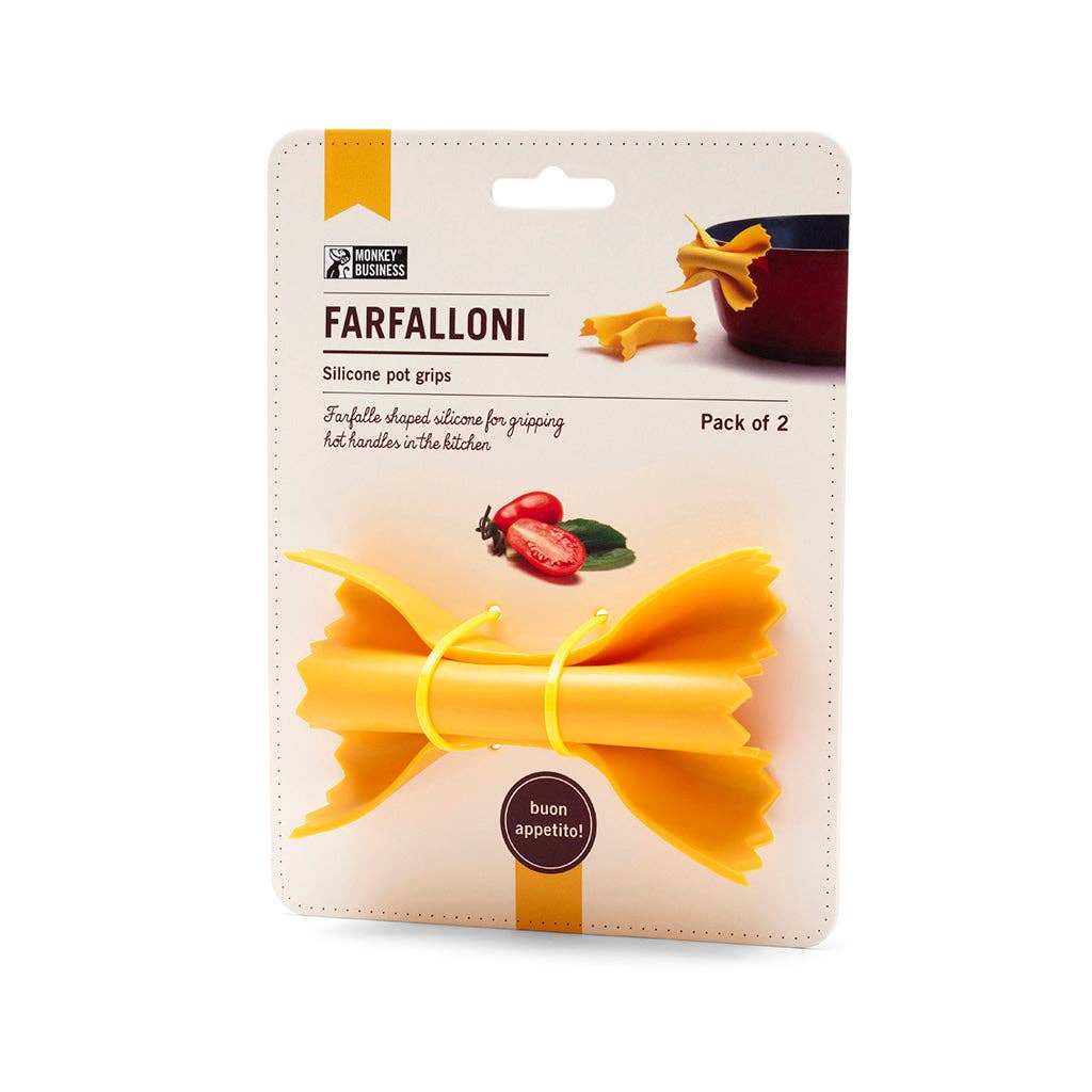 Monkey Business Design Pasta Shaped Pot Grips, Farfalloni