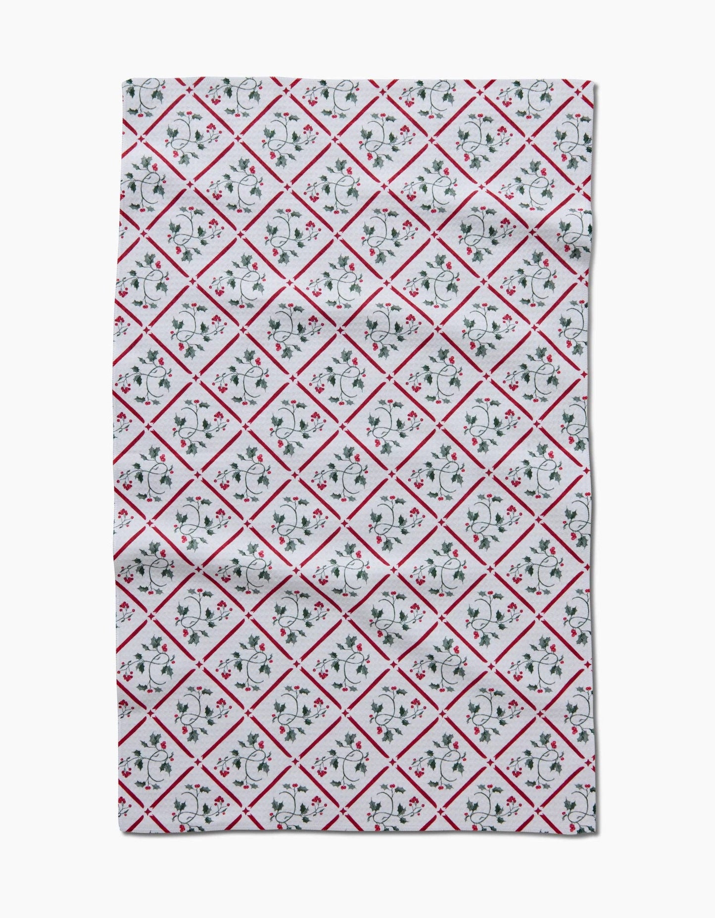 Geometry - Christmas Mistletoe Trellis Tea Towel