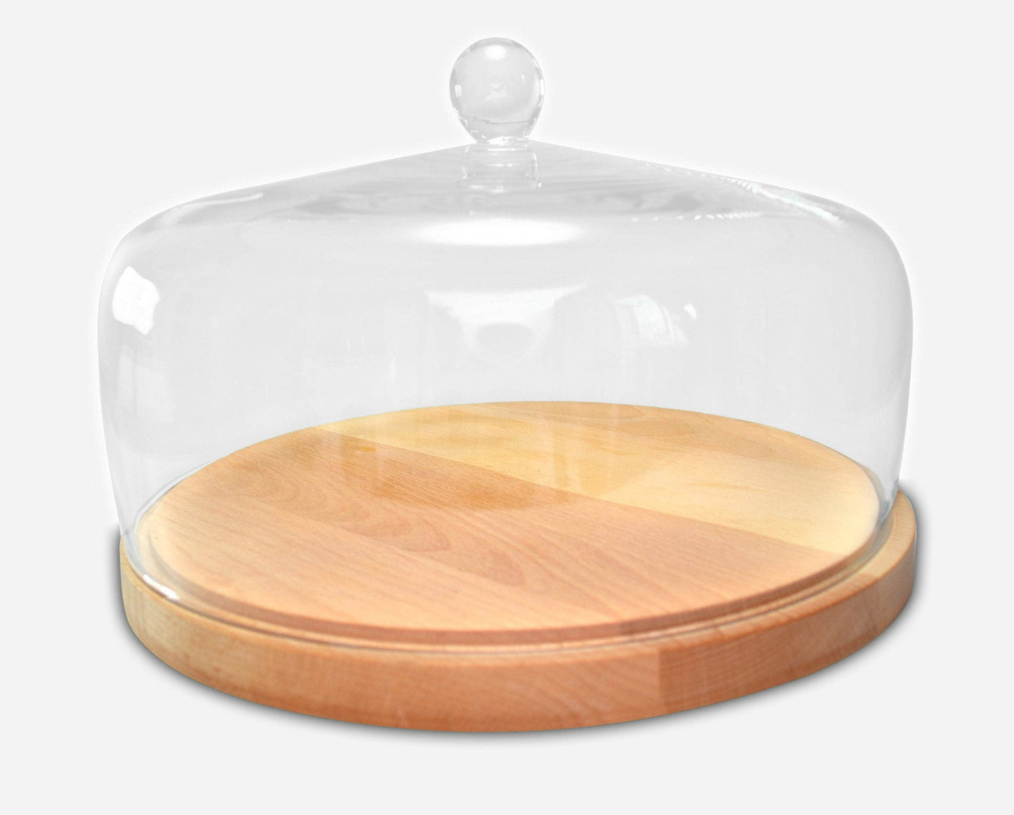 Barski Cake Dome with Wood Plate, 12.2"D