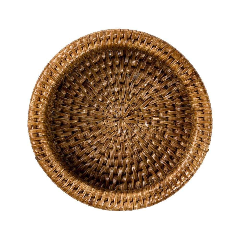Brown Rattan Wine Bottle Holder