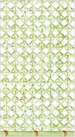 Caspari Trellis Green Guest Towel Napkins, Set of 15