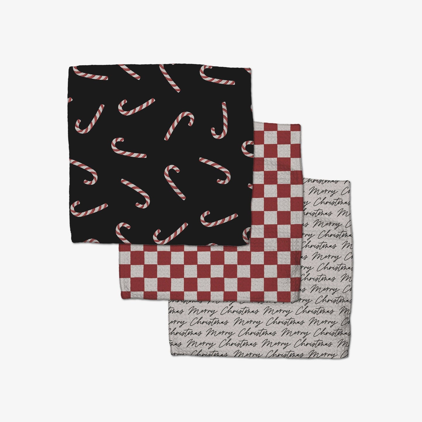 Geometry - Classic Candy Cane Dishcloth Set