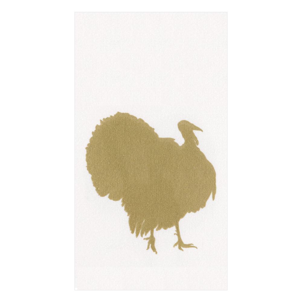 Caspari Turkey Fan Guest Towel Napkins, Set of 12